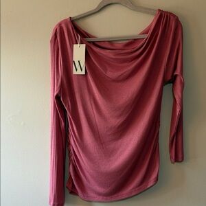 NWT-Women's Pink Draped Asymmetrical Top M
